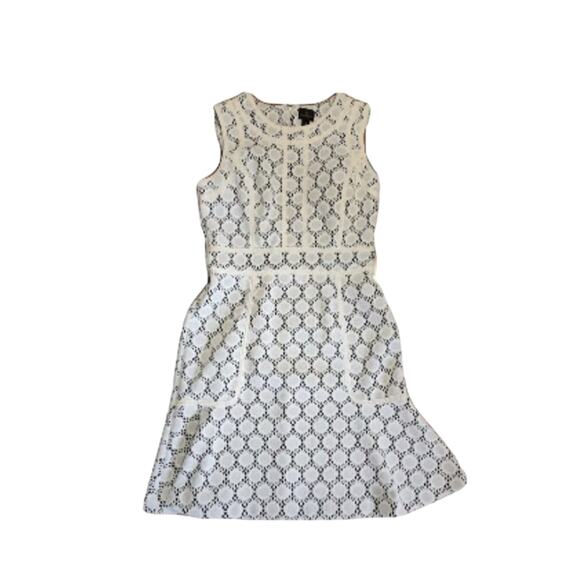 NWT WORTHINGTON Dress Women's 6 White Black Pattern Sheath Flare Knee Length - Picture 1 of 6